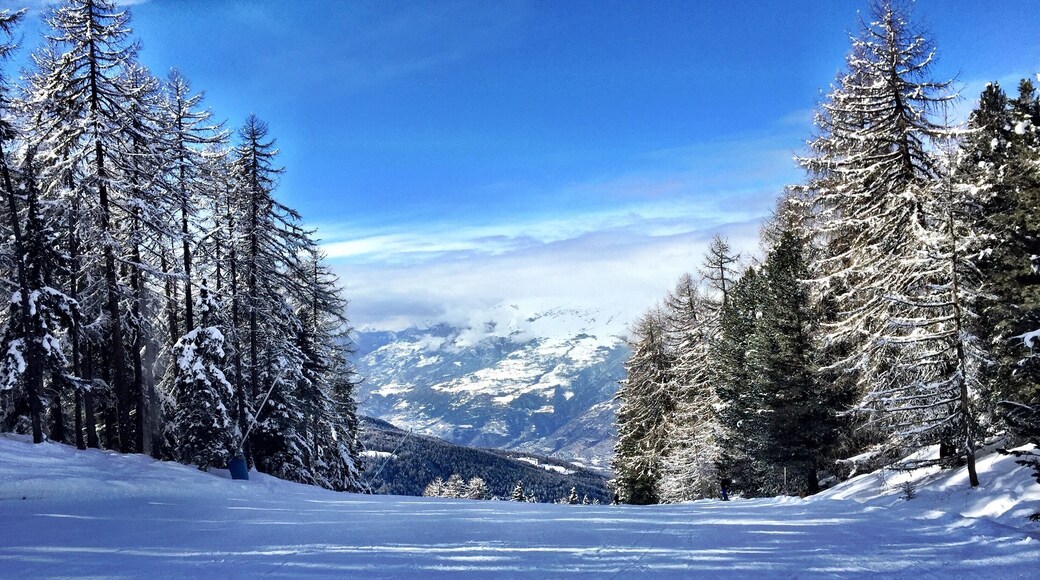 Top of red run 2 looking down to Aosta and across the Alps. Go for it!