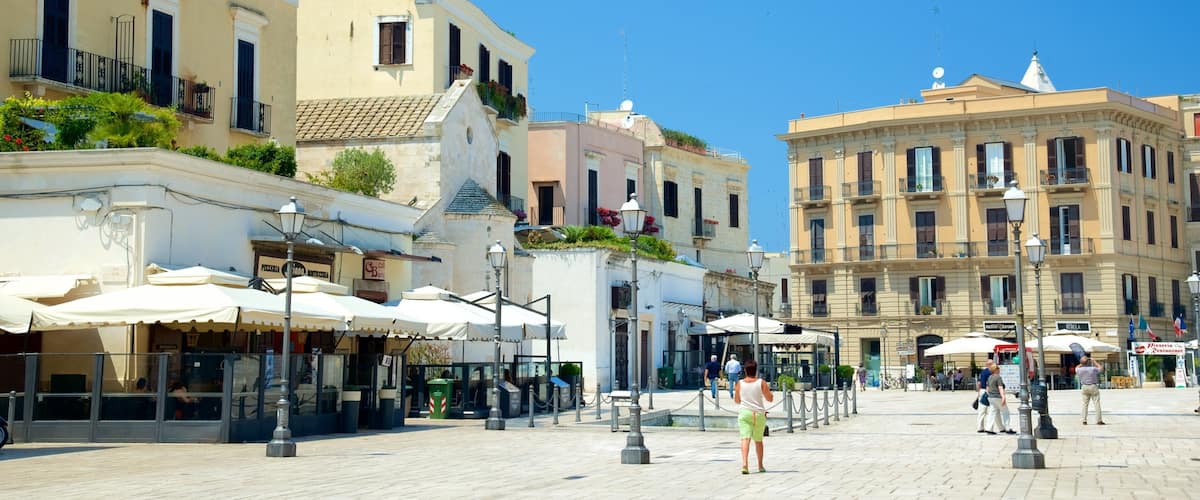 Piazza del Ferrarese which includes heritage architecture