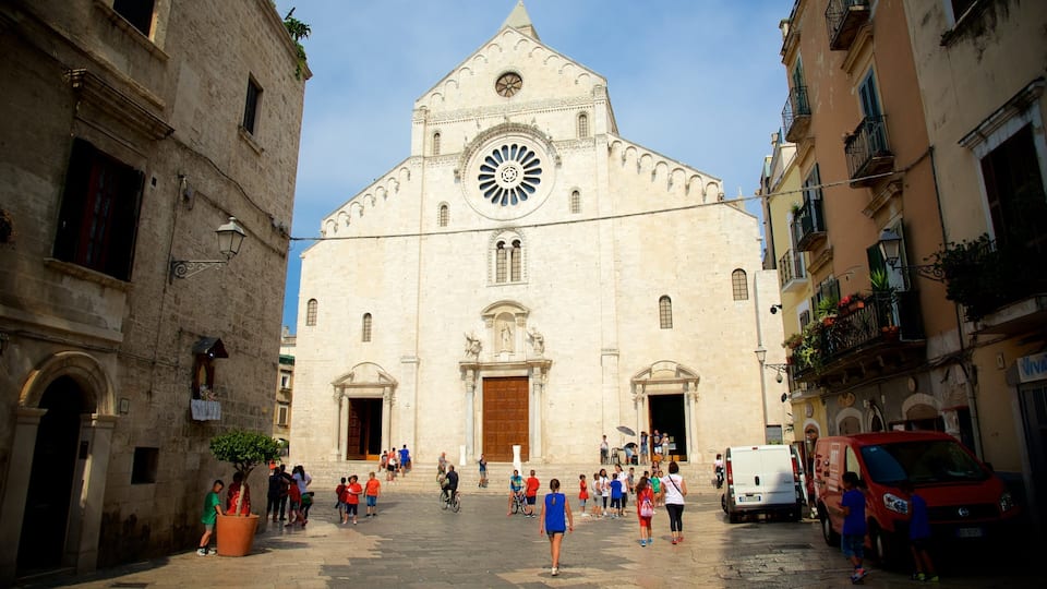 Bari Cathedral featuring a church or cathedral, religious elements and heritage architecture