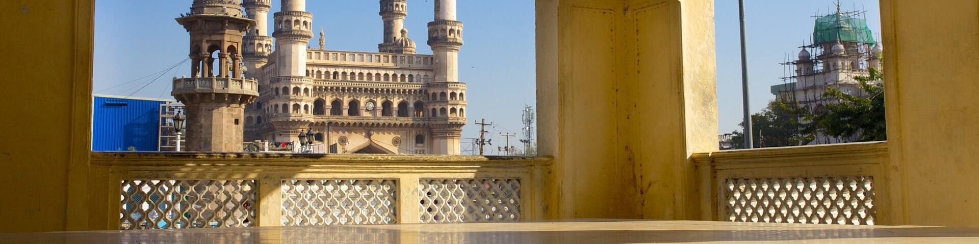 Mecca Masjid showing heritage architecture, interior views and a mosque