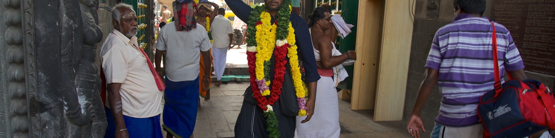 Kapaleeswarar Temple as well as a small group of people