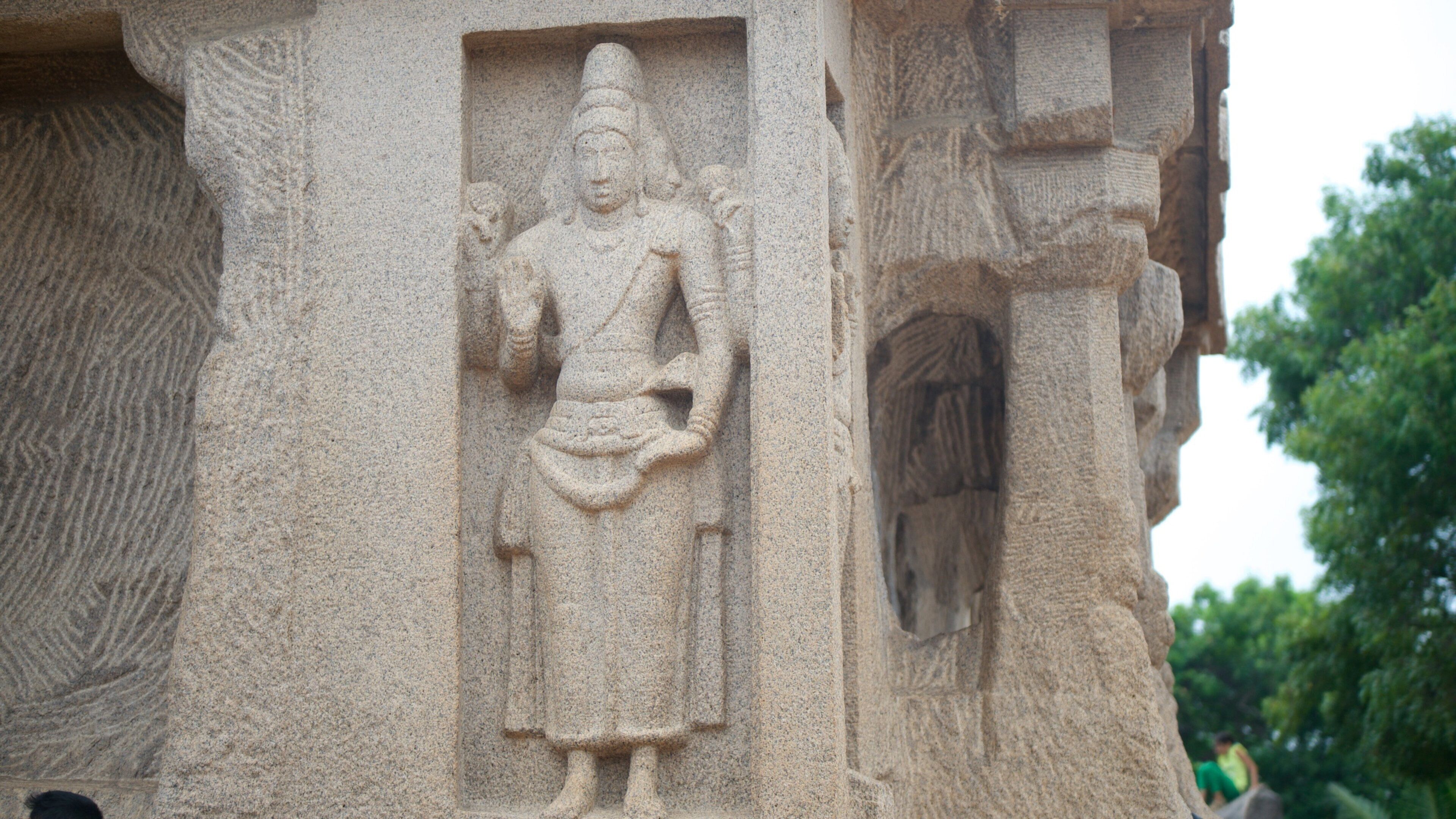 Pancha Pandava Rathas showing heritage elements