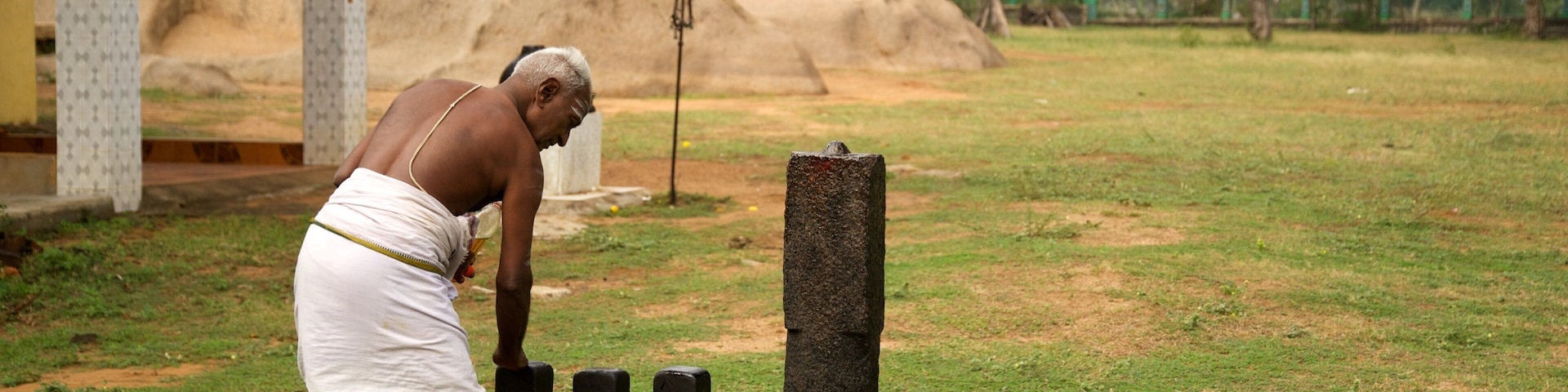 Tiger Cave showing a garden as well as an individual male