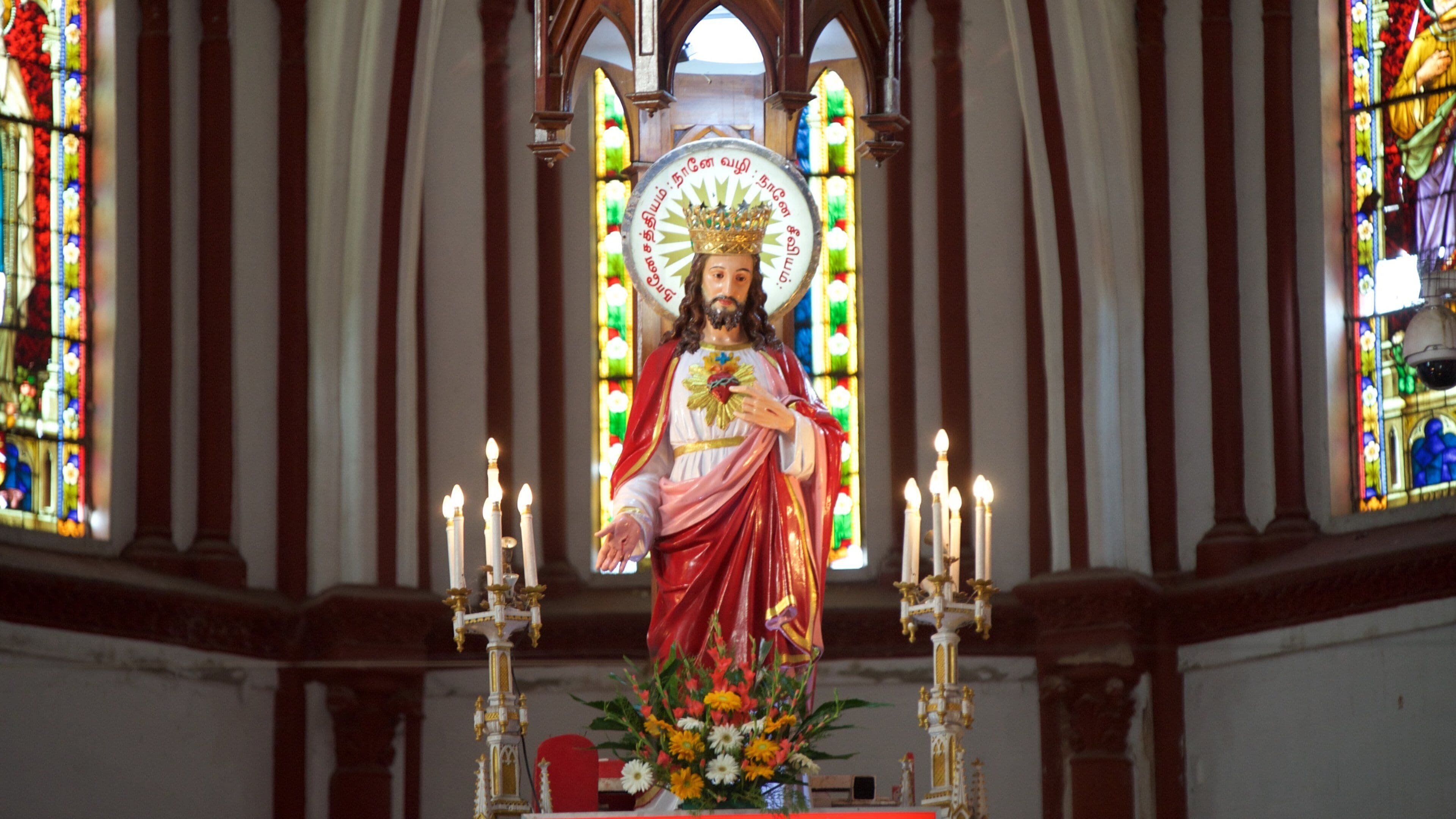 Sacred Heart of Jesus which includes interior views and religious elements