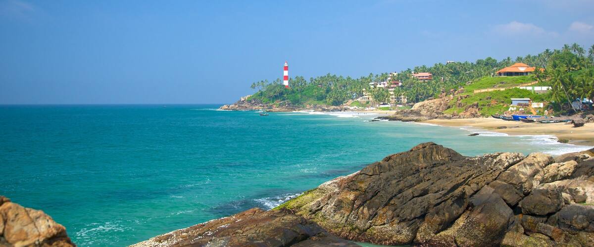 Vizhinjam Beach showing general coastal views