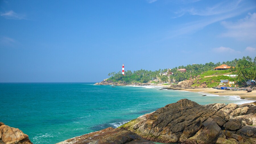 Vizhinjam Beach showing general coastal views