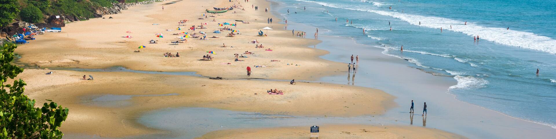 Varkala beach, Kerala, India, a popular beach area in Kerala state