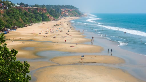 Varkala beach, Kerala, India, a popular beach area in Kerala state