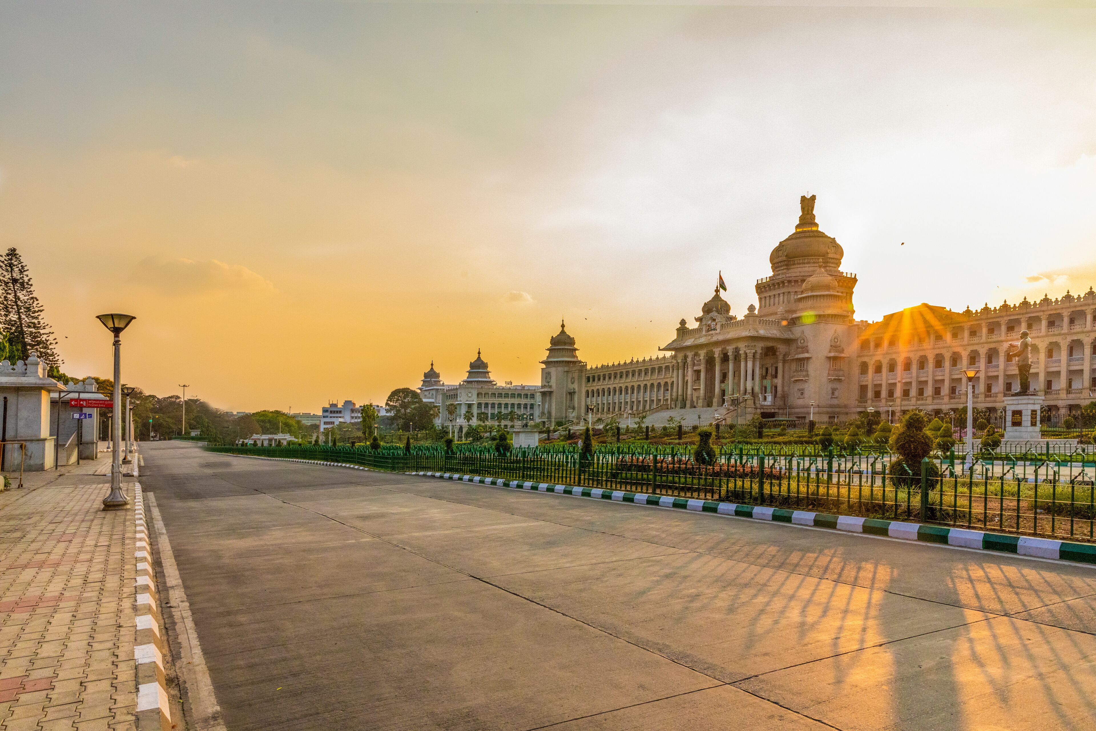 Vidhan Soudha Building in Bangalore/Bengaluru in evening sky 