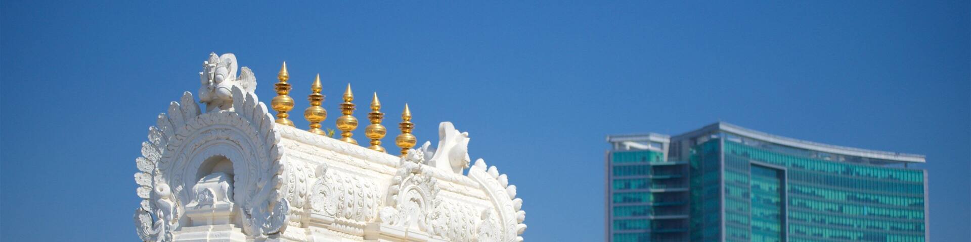 ISKCON Temple showing heritage elements, heritage architecture and modern architecture