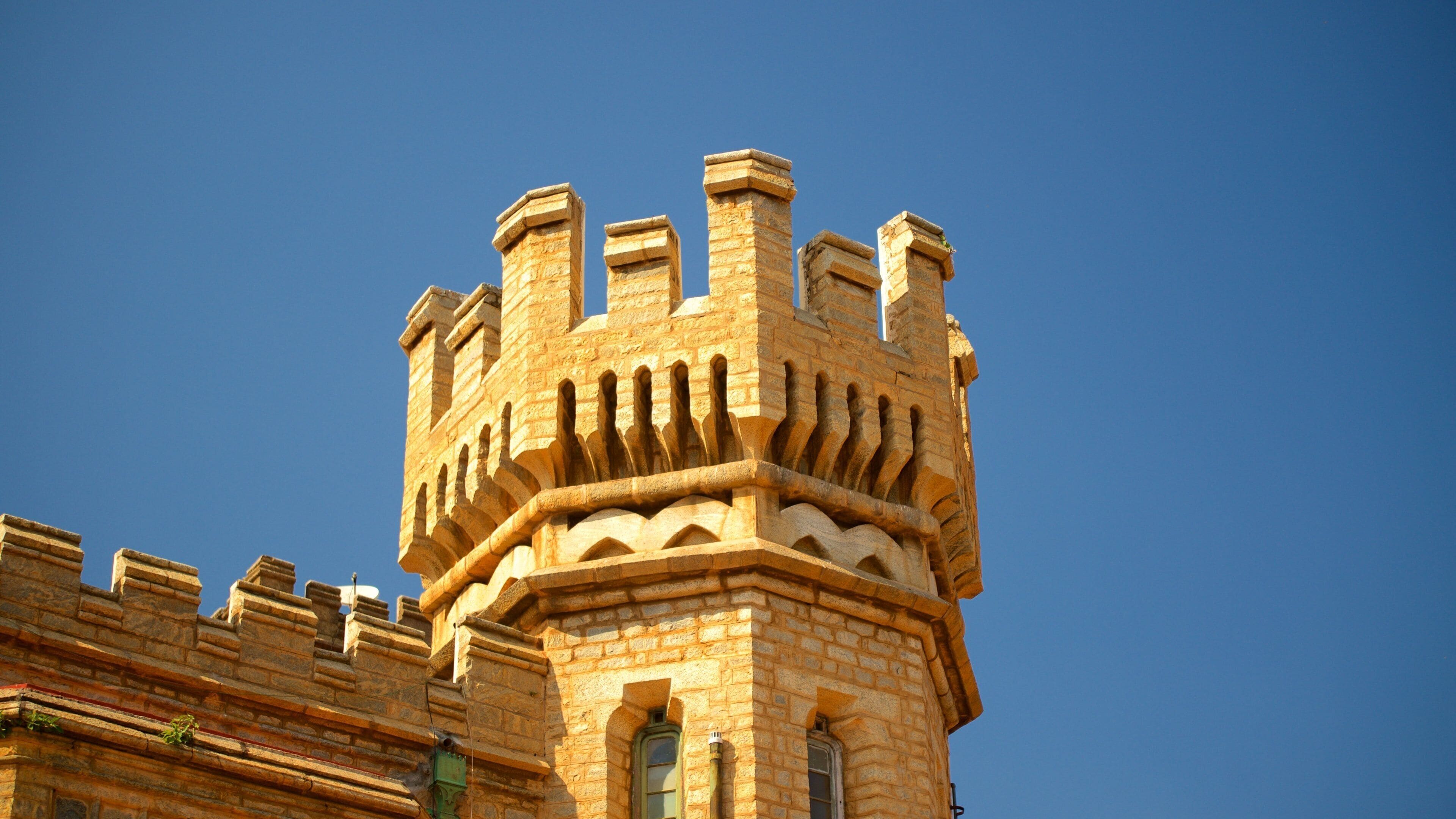 Bangalore Palace showing chateau or palace, heritage architecture and heritage elements