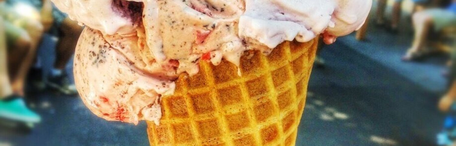 Go to the Ice Creamery for incredible, copious amounts of delicious ice cream. This is considered one scoop (seriously!) and I even got to choose two flavors. (There has to be at least 6 scoops here). I had the huckleberry and also chocolate covered cherry. This was the best on a hot afternoon at Silverwood Theme Park!
#TroveOn