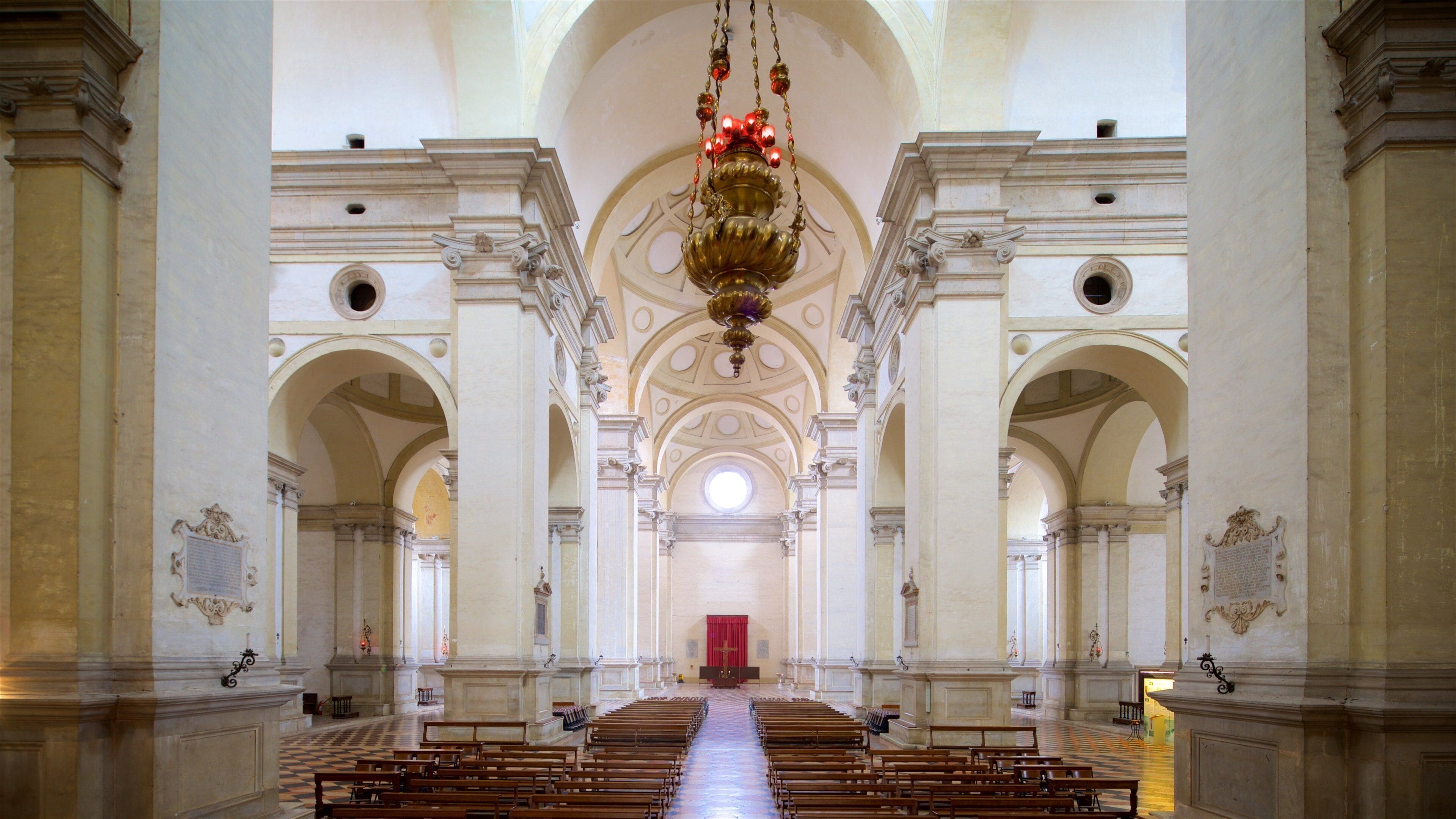 Basilica of St. Giustina featuring a church or cathedral, interior views and heritage elements