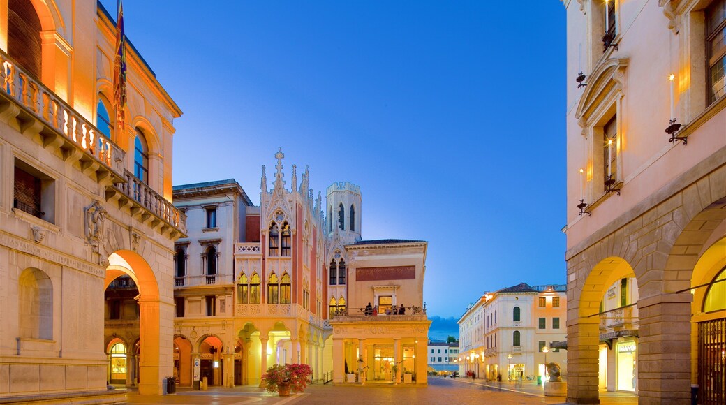 Pedrocchi Cafe featuring heritage architecture, a city and night scenes