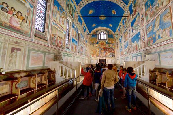 Cappella degli Scrovegni das einen Kunst, religiöse Elemente und Geschichtliches