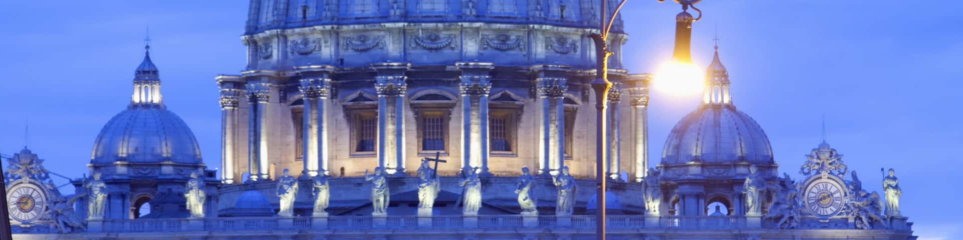 Dome of Saint Peter's Basilica at dusk