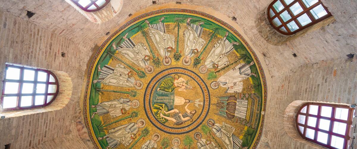 Arian Baptistry featuring heritage elements, art and interior views