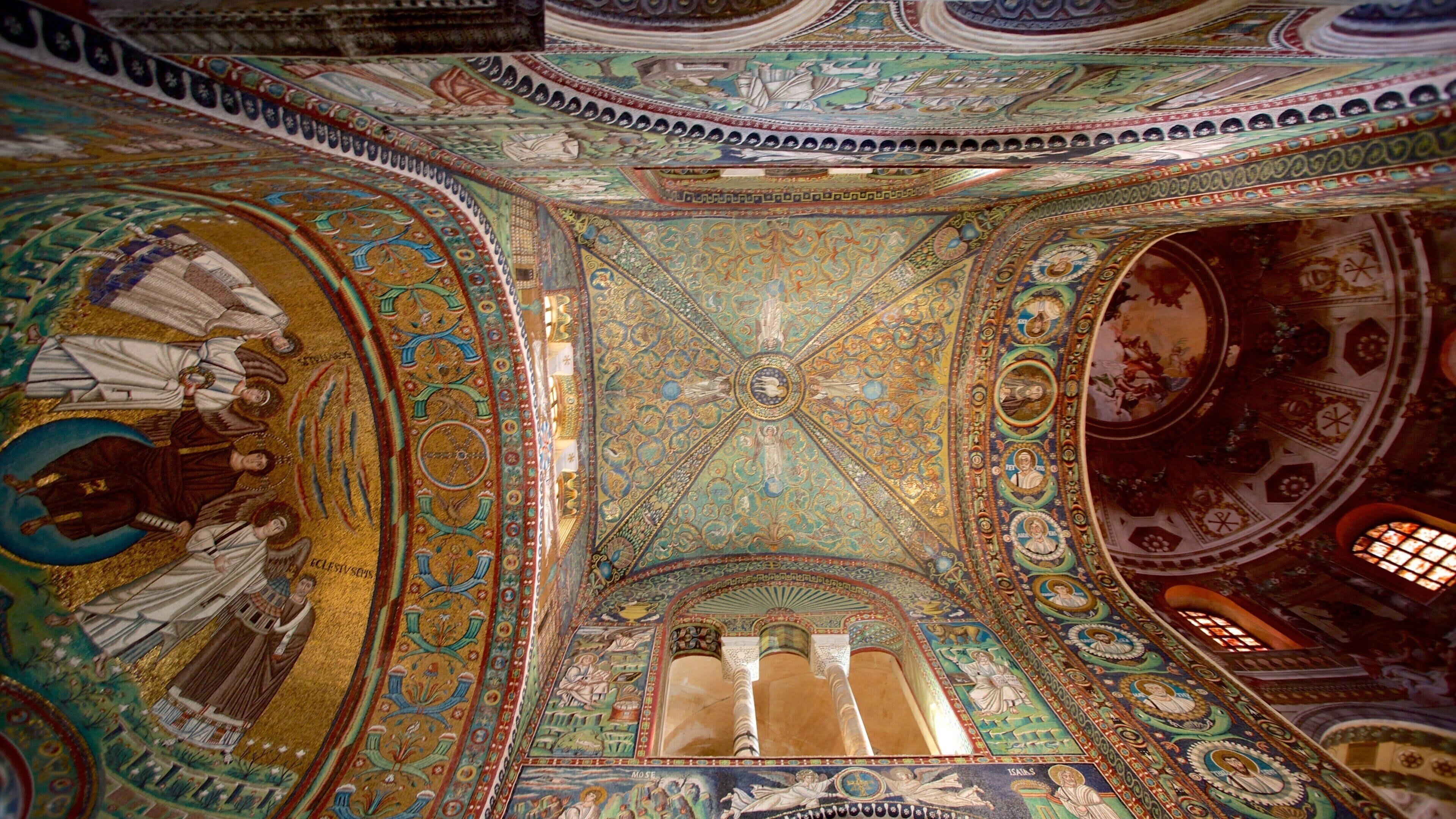 San Vitale-basilikaen fasiliteter samt historisk arkitektur, kirke eller katedral og religion