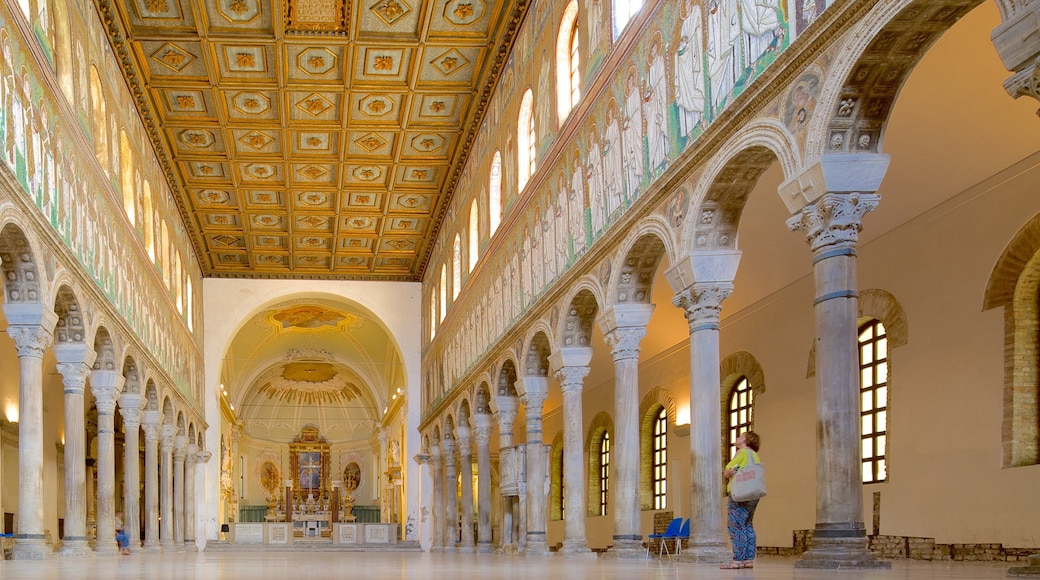 Basiliek van Sant\' Apollinare Nuovo bevat een kerk of kathedraal, historische architectuur en interieur