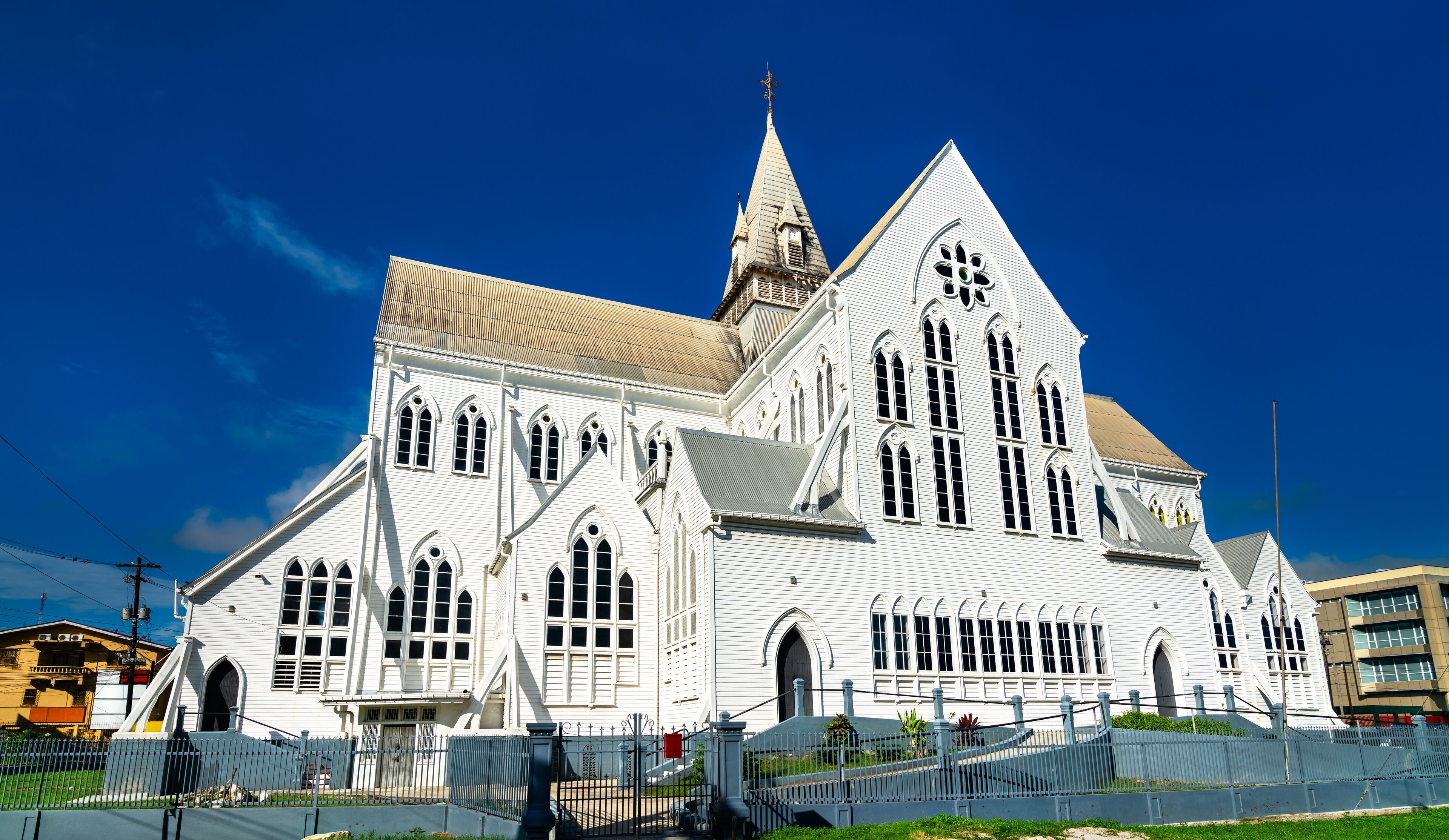 St. George Cathedral, a large wooden church in Georgetown, Guyana