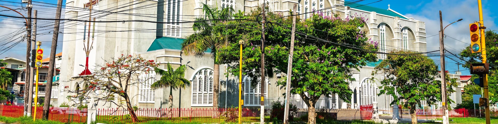 Brickdam Cathedral or Cathedral of Immaculate Conception, a Roman Catholic cathedral in Georgetown, the capital of Guyana