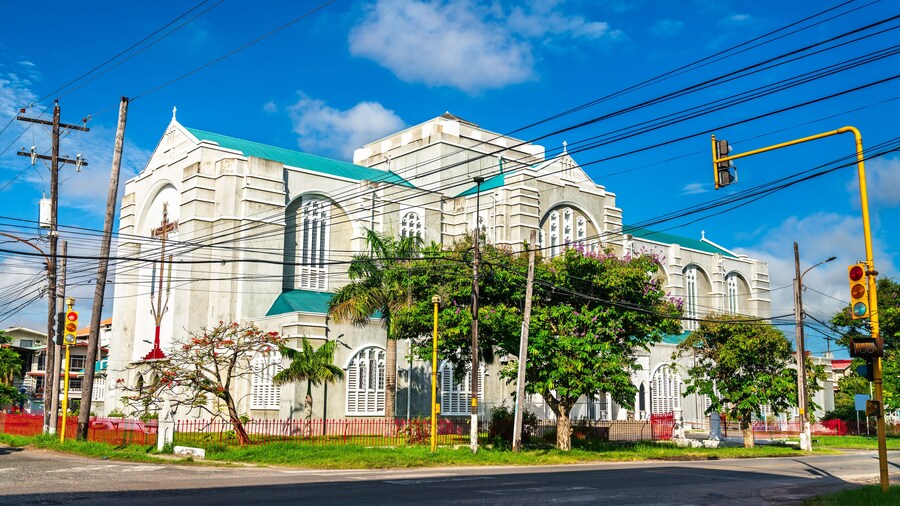 Brickdam Cathedral or Cathedral of Immaculate Conception, a Roman Catholic cathedral in Georgetown, the capital of Guyana
