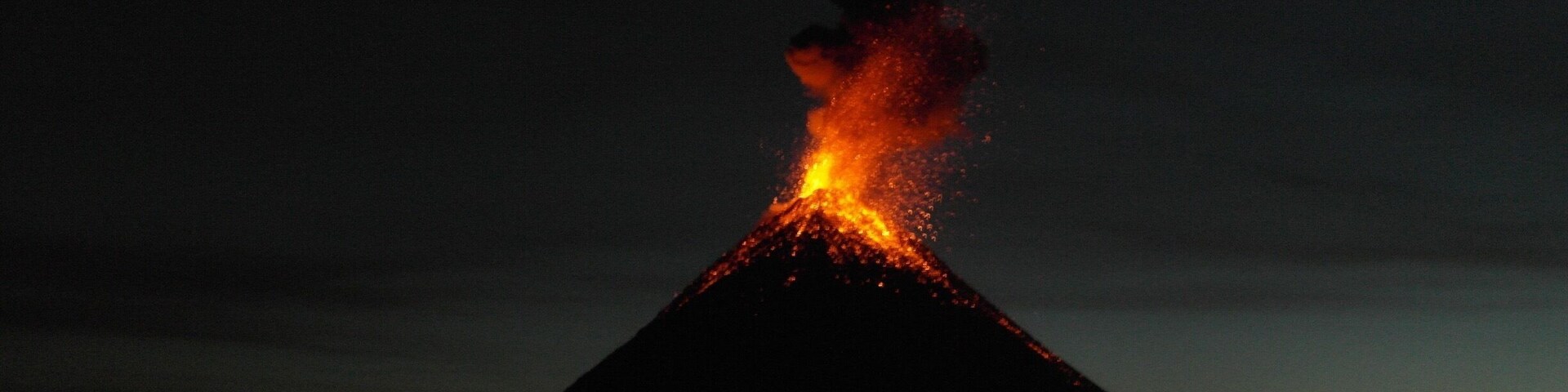 The erupting Fuego volcano. From the Acatenango it's so close that you can even hear the thunders after every eruption.