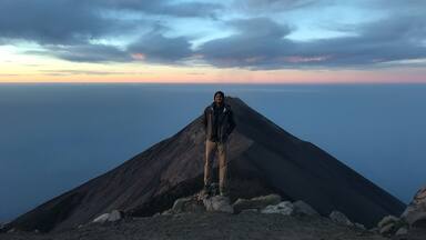 #AboveItAll standing on Volcán Acetenango at an elevation of 5,000 meters with Volcán de Fuego behind me in beautiful Guatemala