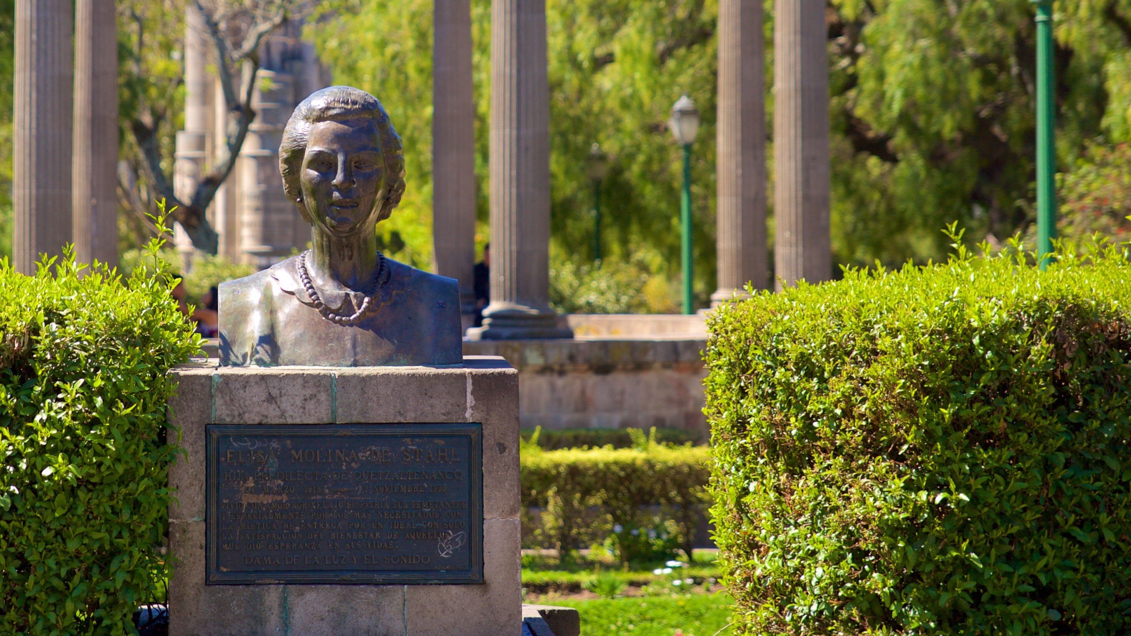 Quetzaltenango Central Park which includes a statue or sculpture and a monument