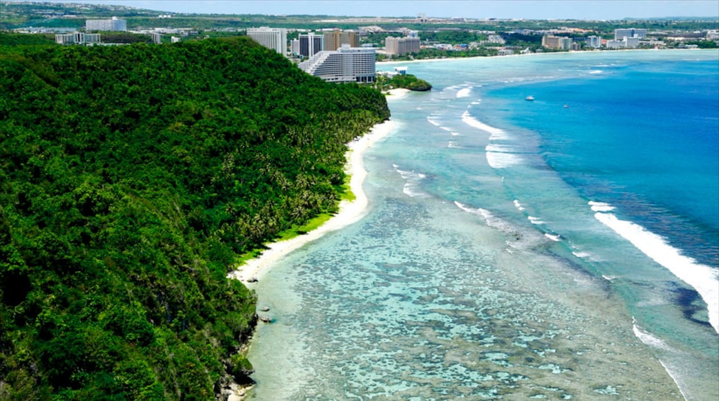 Tumon Beach featuring landscape views, a coastal town and a beach