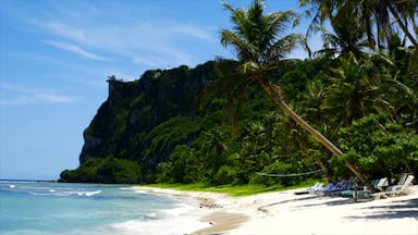 Tumon Beach showing a gorge or canyon, tropical scenes and a sandy beach