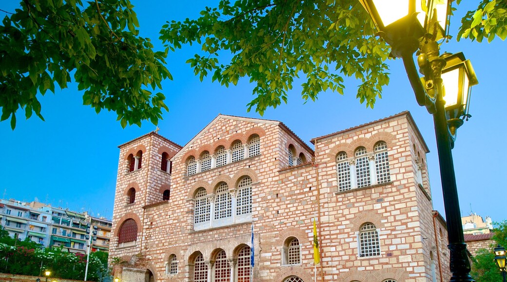 Church of Saint Demetrius showing heritage architecture, religious aspects and outdoor art