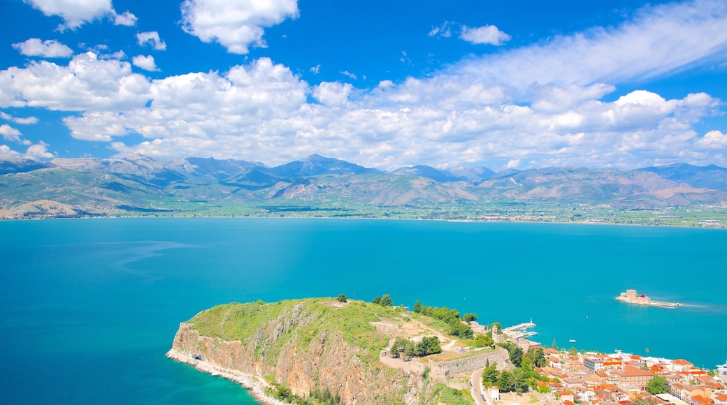 Fortress of Palamidi featuring general coastal views