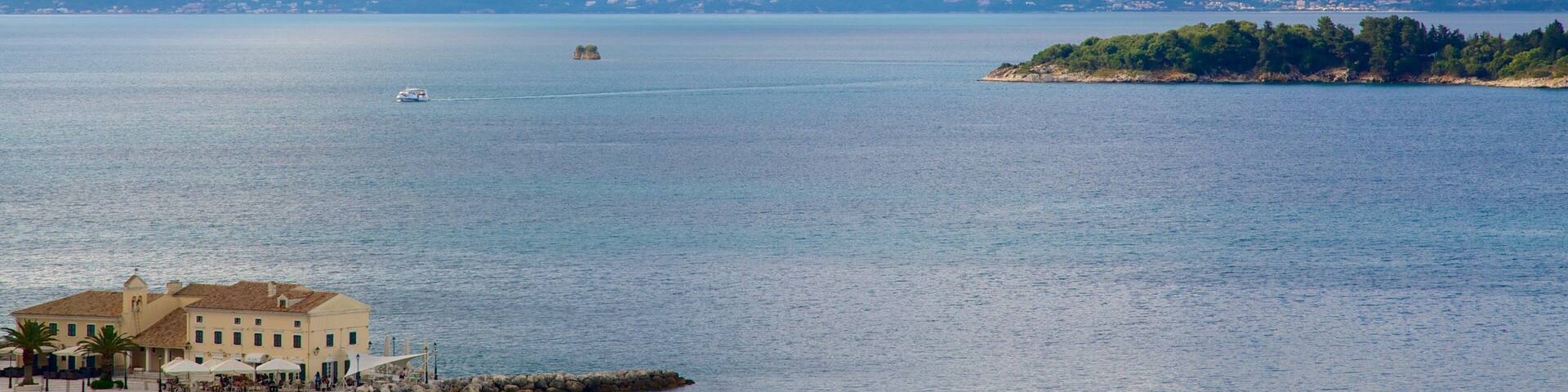 Mount Pantokrator featuring mountains, general coastal views and landscape views