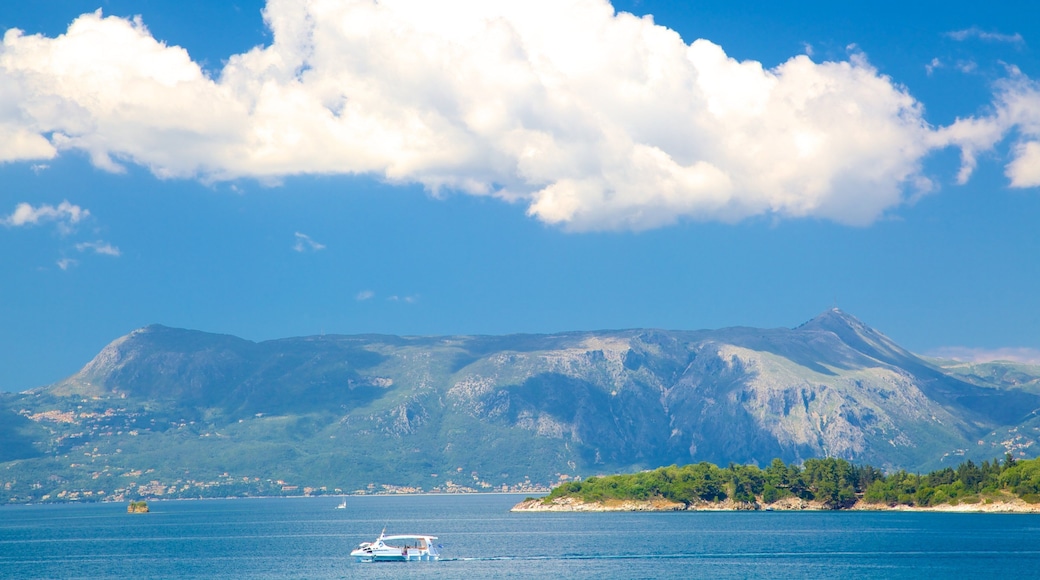 Mount Pantokrator showing mountains, landscape views and boating