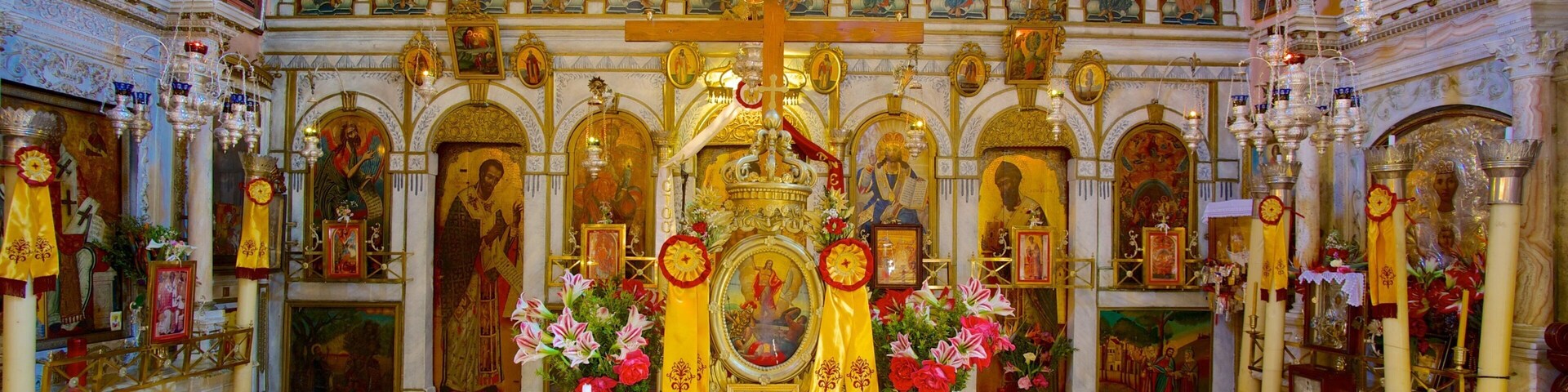 Paleokastritsa Monastery which includes interior views, heritage architecture and religious elements