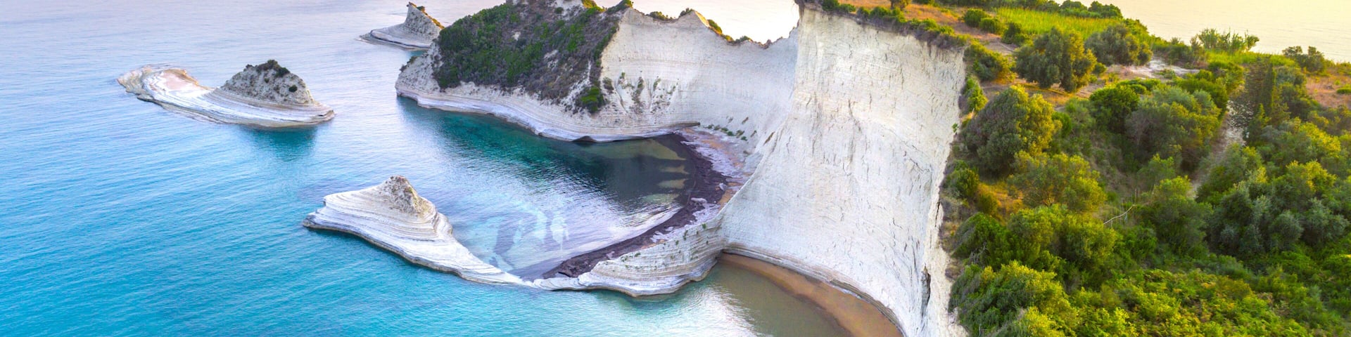 Beautiful view of Cape Drastis in Corfu in Greece