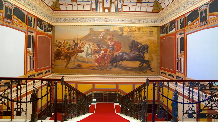 Achilleion which includes interior views, art and a castle