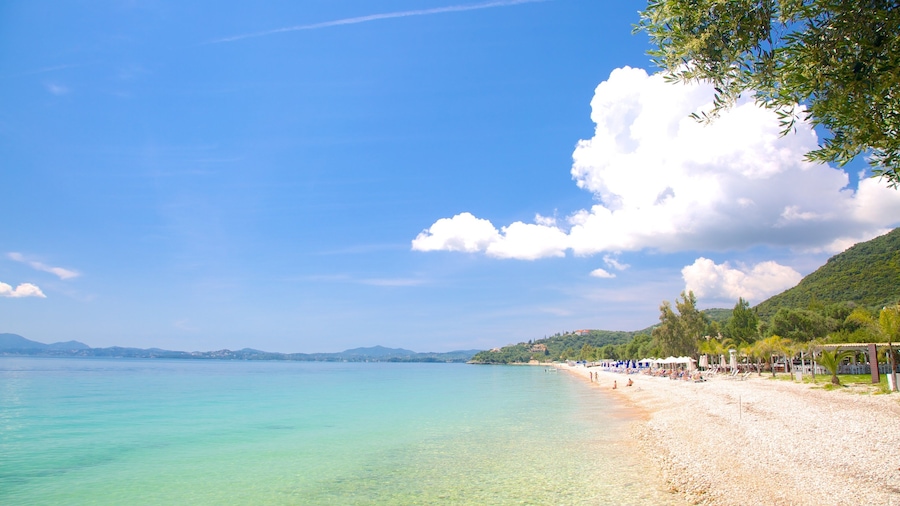 Barbati Beach showing landscape views and a beach