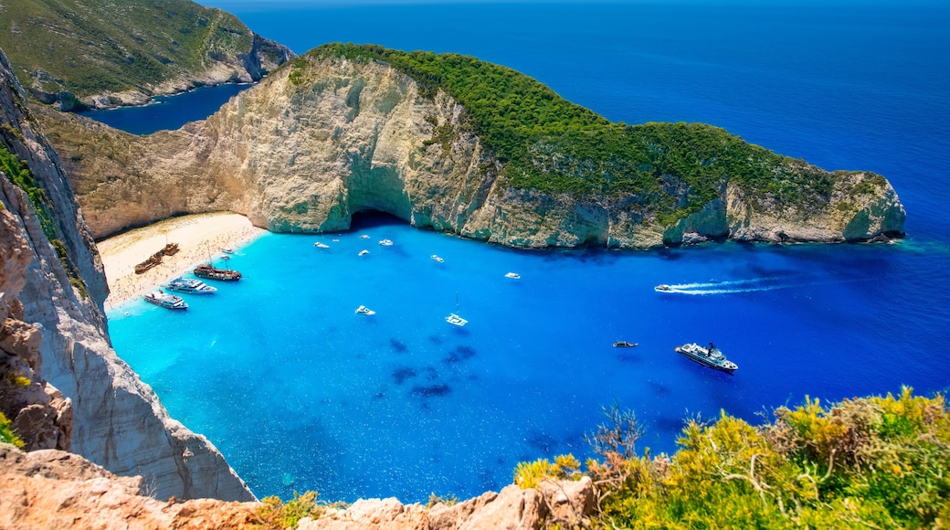 Visiting card of the island of Zakynthos. Bay Navagio.