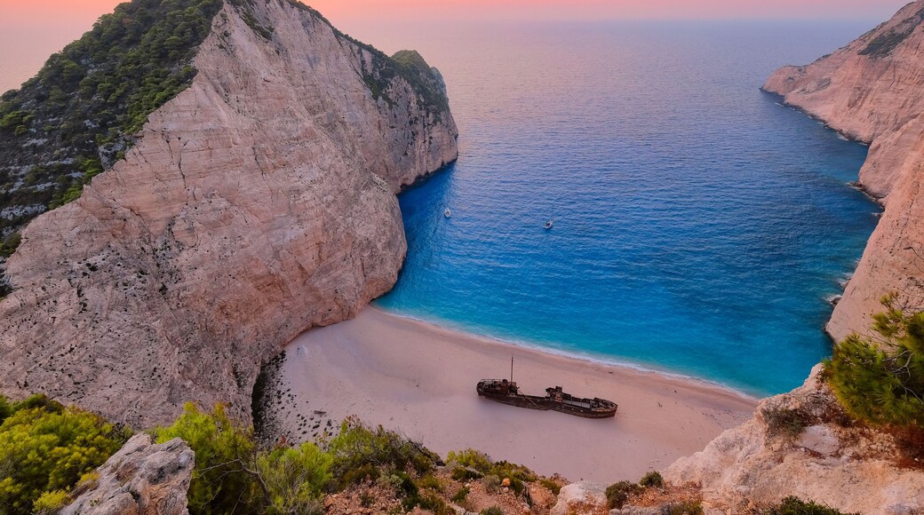 Colorful sunset landscape at Shipwreck beach, Zakynthos