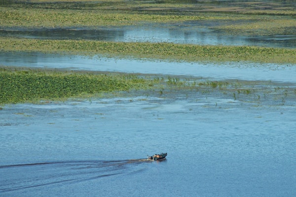 Eagle Point Park mettant en vedette navigation et lac ou étang