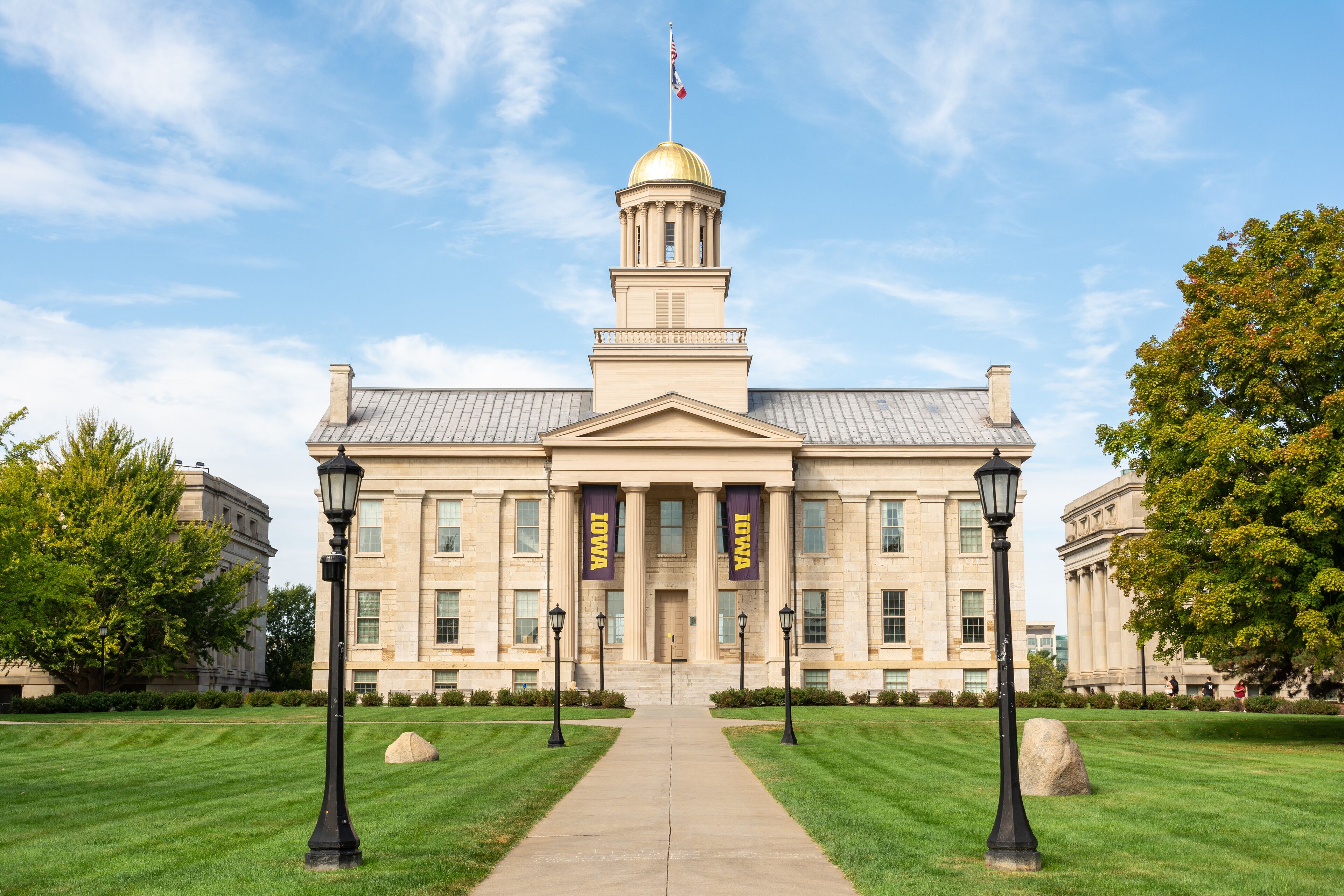 The old Capitol Building and museum in Iowa City, Iowa, USA.