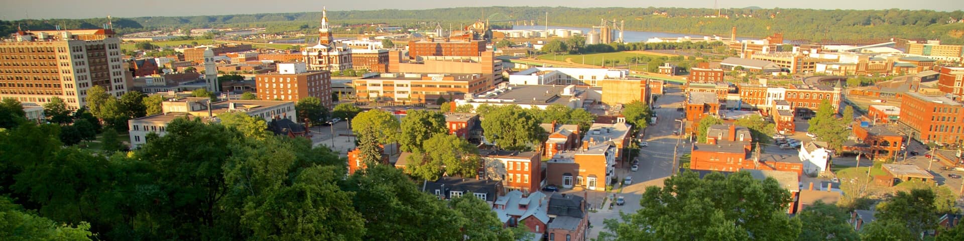 Fourth Street Elevator showing a small town or village, a gondola and landscape views