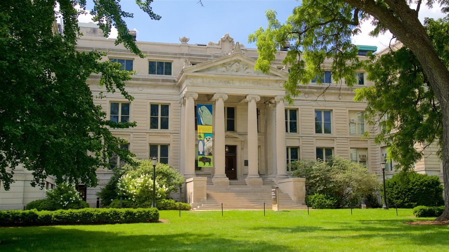 Iowa Museum of Natural History featuring an administrative building, a park and heritage architecture