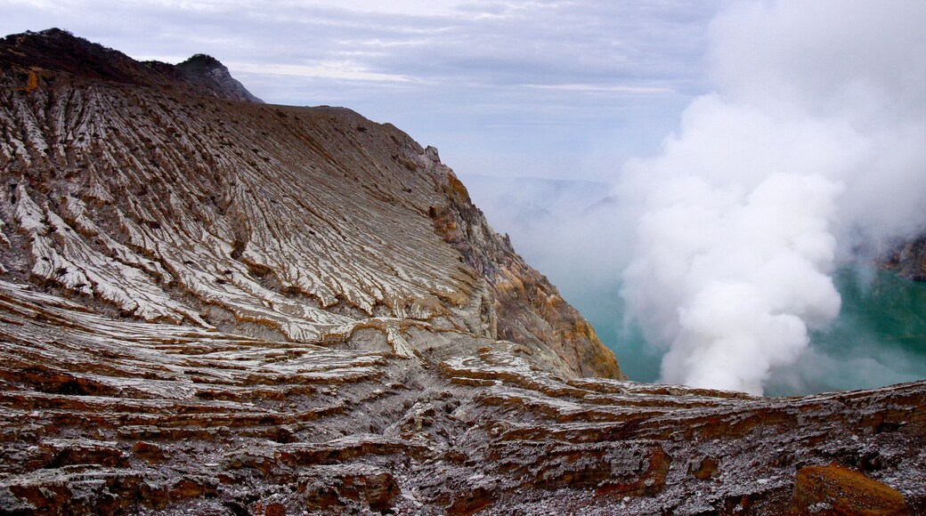 Such raw beauty from one of the most inhabitable places on earth, the belly of Kawah Ijen Volcano in East Java, Indonesia #Trovember