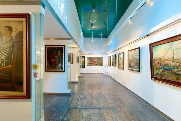 Museum of Fine Arts and Ceramics showing art and interior views