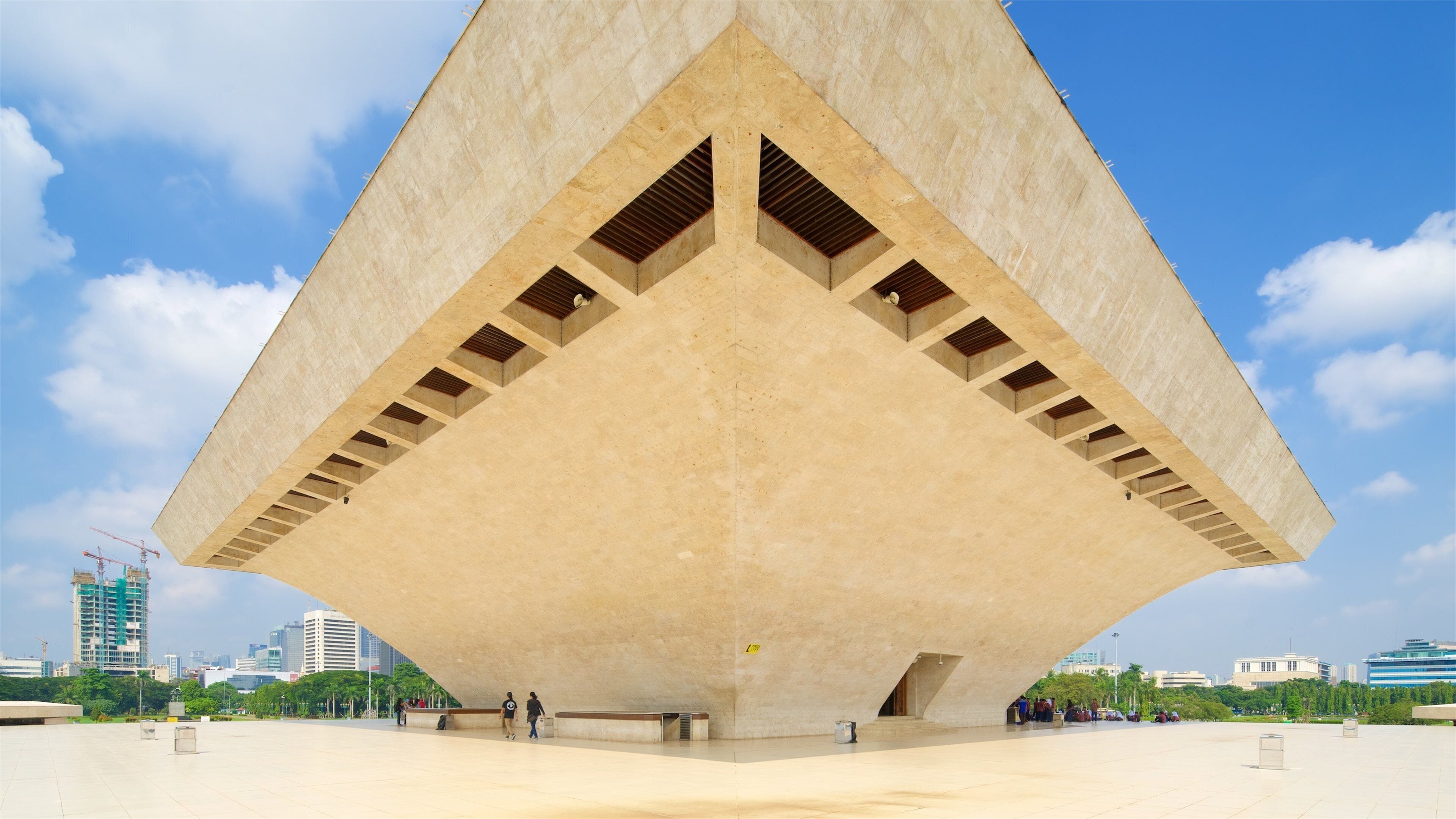 National Monument which includes modern architecture and a square or plaza