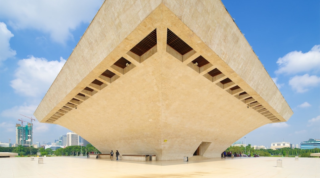 National Monument which includes modern architecture and a square or plaza