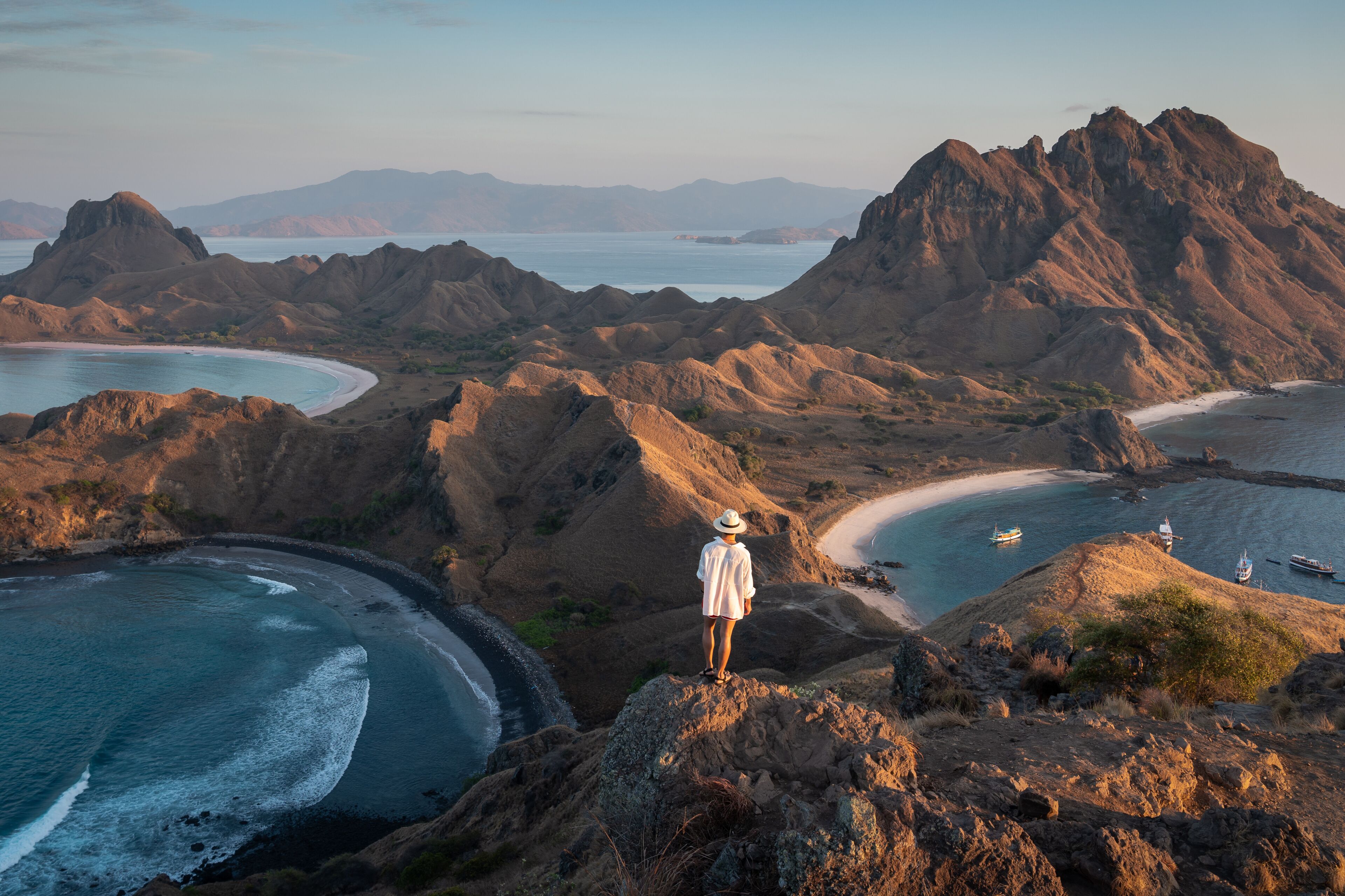 Top view of Padar island in a morning, Komodo national park in Flores island, Indonesia